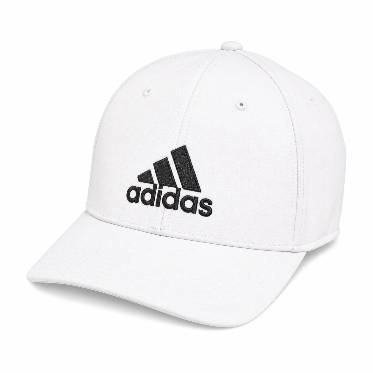 White adidas adjustable golf cap with black logo