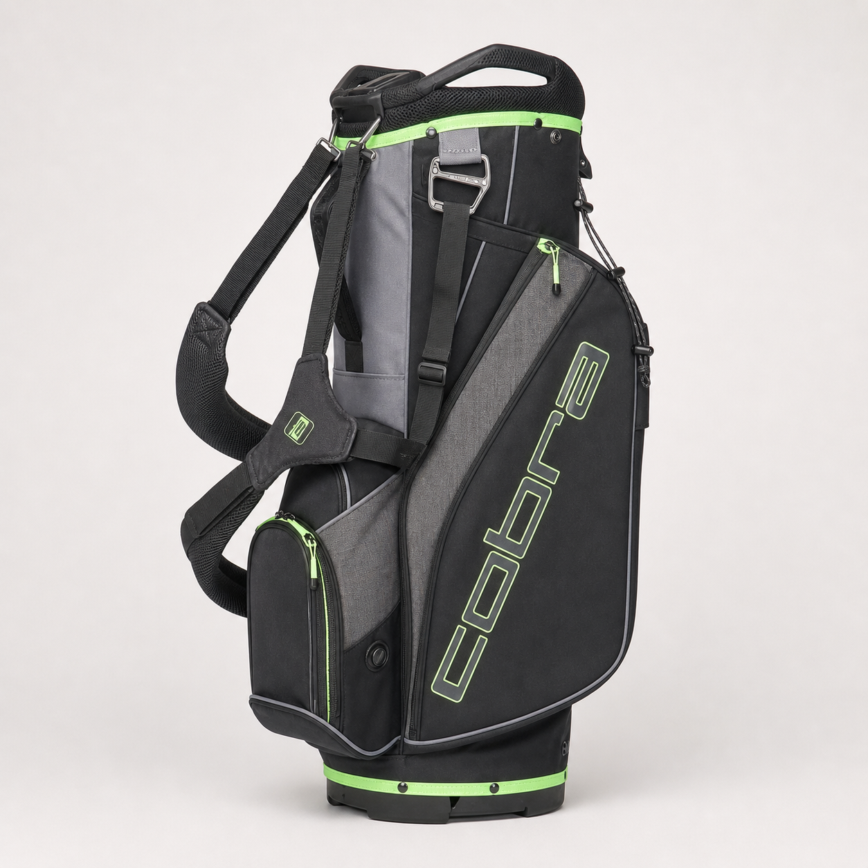 Cobra golf bag in black, grey and lime green