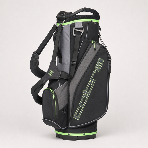 Cobra golf bag in black, grey and lime green