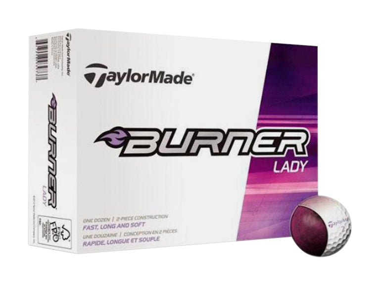 TaylorMade Burner Lady golf balls retail box and ball